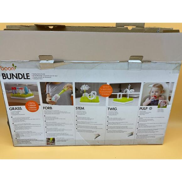 Boon Feeding Starter Bundle Baby Grass Rack BPA Free Bottle Accessories Set - Picture 2 of 5